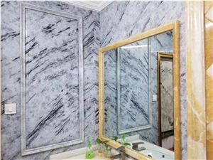 Blue Ice Jade White Marble Bathroom Wall Covering