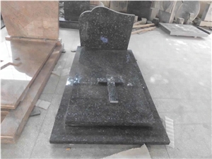Blue Pearl Granite France Style Tombstones
