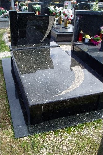Blue Pearl Granite Poland Upright Gravestones