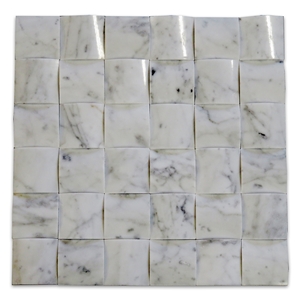 Carrara 3d Cambered 2x2 Curved Arched Mosaic Tile
