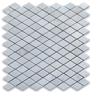 Carrara White 1x1-78 Rhomboid Diamond Mosaic Tile