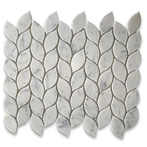 Carrara White Mini Leaf Shape Mosaic Tile Polished
