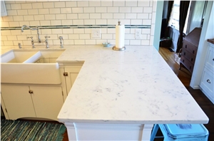 Carrara White Quartz for Kitchen Countertop Ms6204