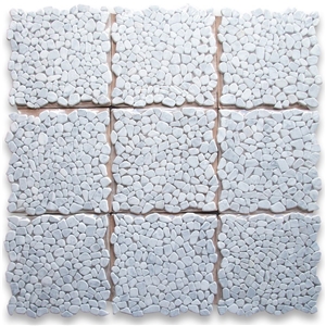 Carrara White River Rocks Pebble Stone Mosaic Tile
