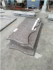 China Black Spots Brown Granite Gravestones