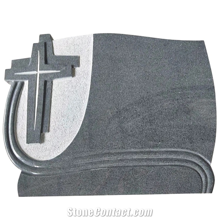 China Impala Black Granite Cross Design Headstone