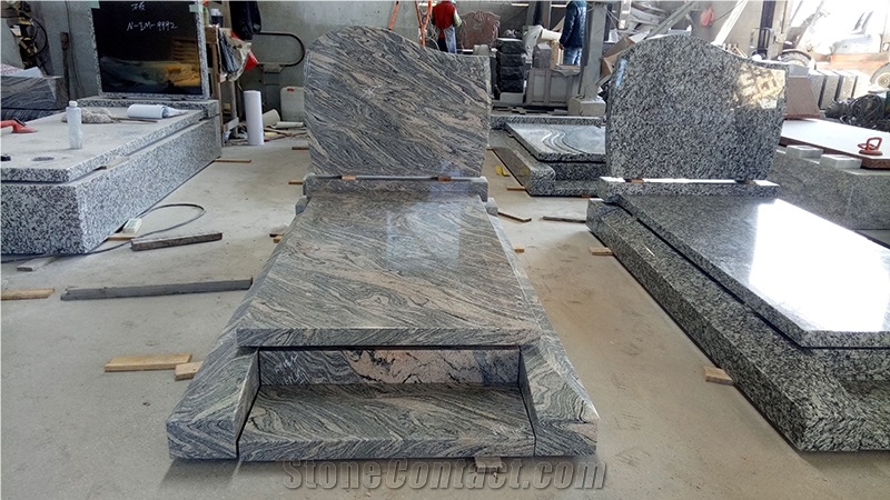 China Juparana Granite Funeral Tombstone