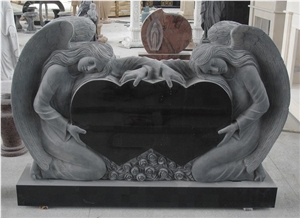 Chinese Doubleheart Angel Shaped Tombstone
