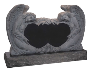 Double Heart Red Granite Monuments