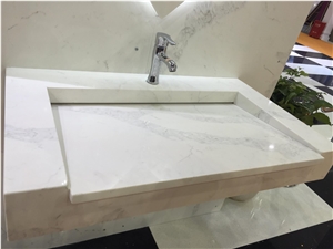 Engineering White Calacatta Quartz Stone for Wall