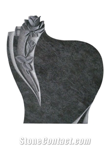 European Style Black Colors Upright Headstone