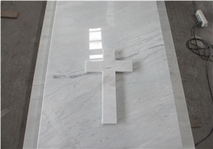 French White Jade Marble Tombstone