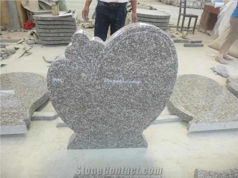 Fu Rose Granite Heart Shaped Headstones