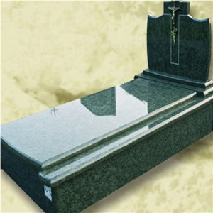 Green Granite for Upright Headstones with Cross