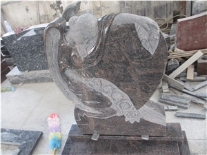 Himalayan Blue Granite Angel Gravestone