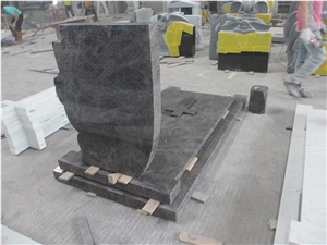 Himalayan Blue Granite Upright Headstone Graves