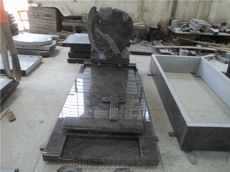 Himalayan Blue Granite Upright Headstone Graves from China ...