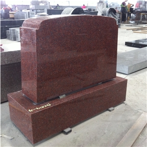 India Red Granite Upright Tombstones