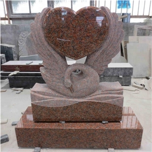Indian Red Granite Heart Shape Monuments