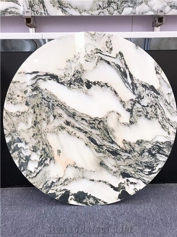 Landscape Painting Stone Round Table Top