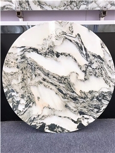 Landscape Painting Stone Round Table Top