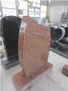 Maple Red Granite Upright Tombstone