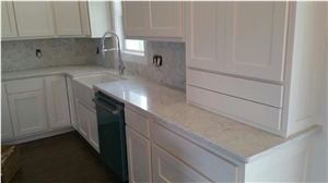 Marble Look Quartz Stone for Countertops 6001