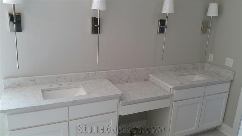 Marble Look Quartz Stone for Countertops 6001