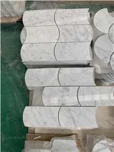 Marble White Grey Mosaic Tiles Indoor Decoration