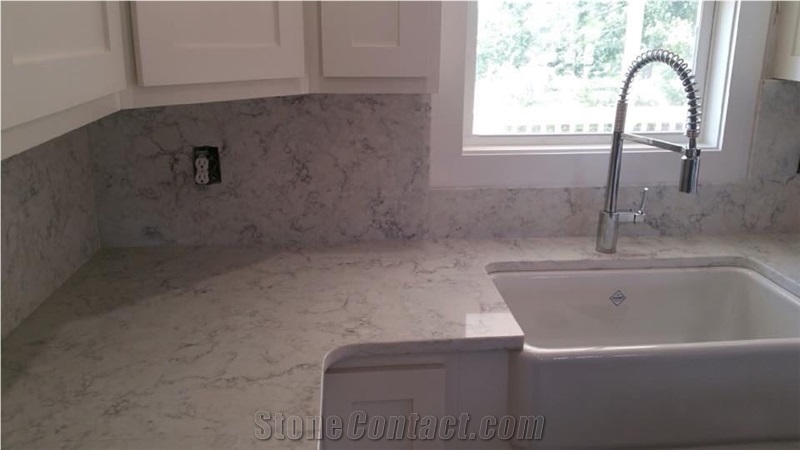 Mirror White Quartz Stone for Countertops 6001