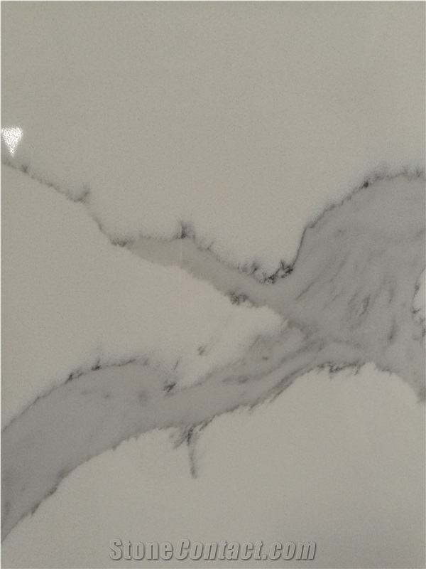 Ms7203 Quartz Calacatta White Bathroom Slabs
