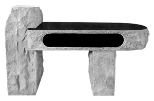 Natural Granite Stone Stately Bench Shape Monument