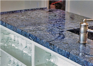Polished Azul Bahia Granite for Countertops