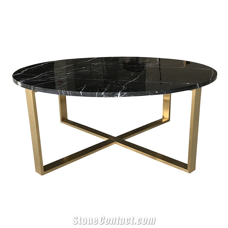 Polished Black Marquina Marble Table Top