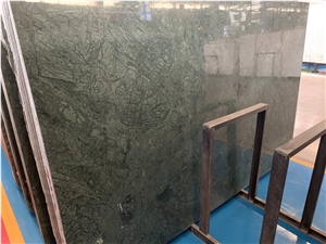 Polished India Dark Green Marble Bathroom Tiles