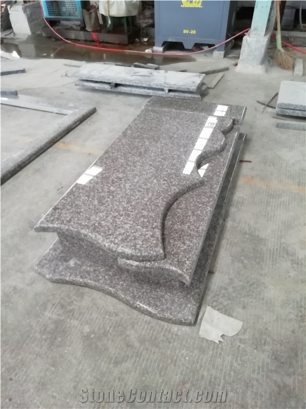 Polished Violet Luoyuan Granite Gravestones