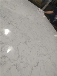 Polished White Quartz Stones with Grey Lines 6001