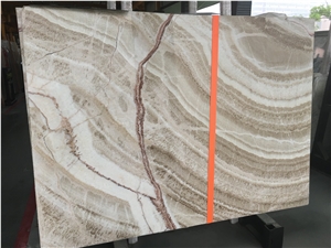 Polished Wood Grain Marble Beige Wall Slabs