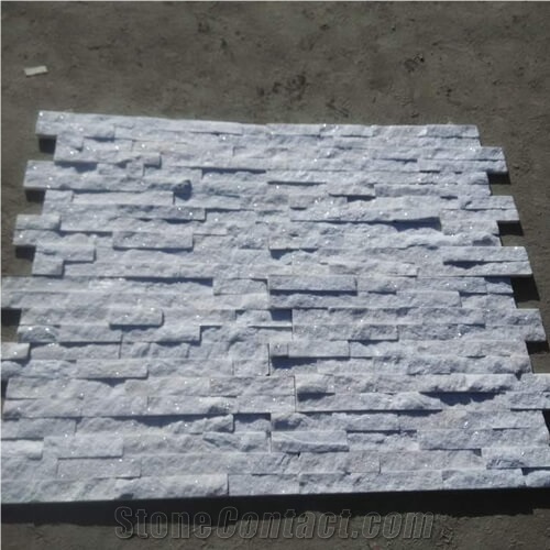 Pure White Quartz Ledgestone Veneer Stacked Stone