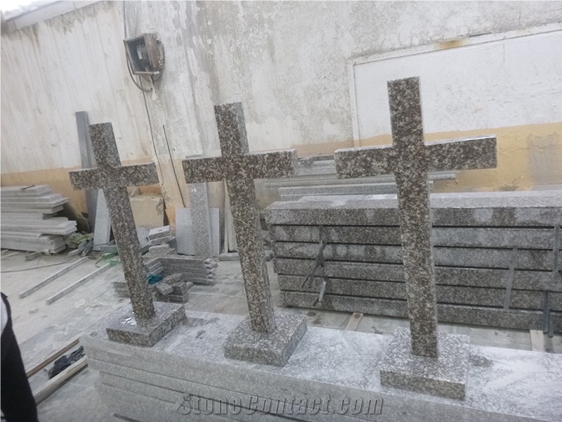 Purple Pearl Granite Cross Headstones