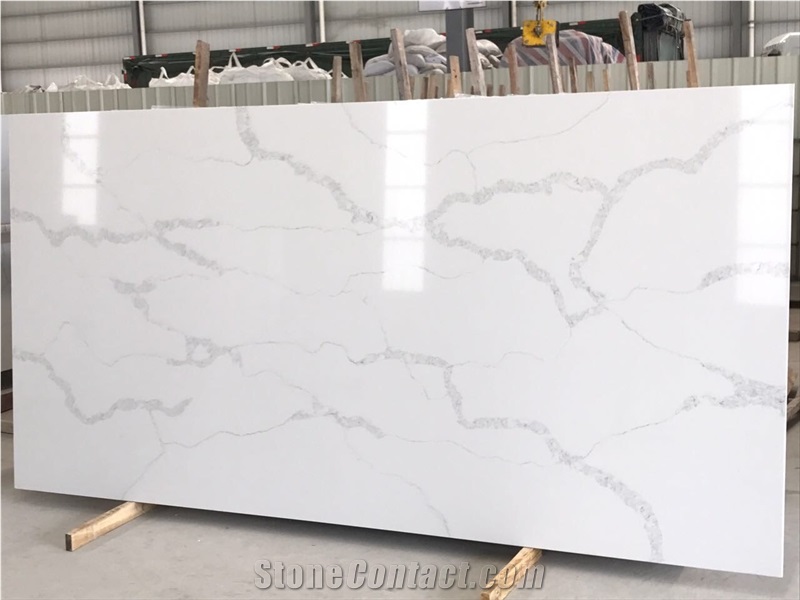 Quartz White Calacatta Stone Slabs for Wall