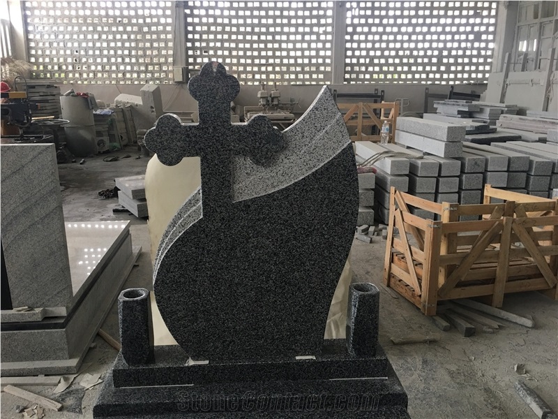 Romania Granite Cross Memorial Tombstone