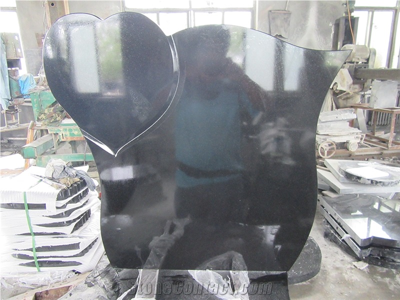 Shanxi Black Granite Heart Shape Monuments