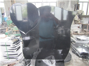 Shanxi Black Granite Heart Shape Monuments
