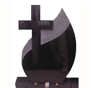 Shanxi Black Tombstone Cross Headstone