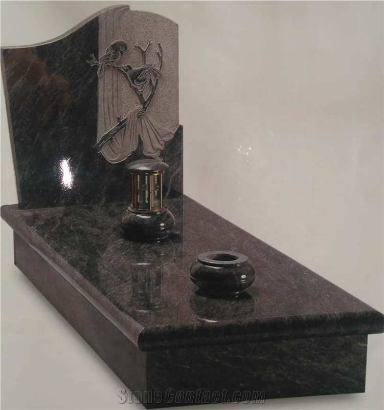 Shanxi Black Tombstone with Carving Headstone