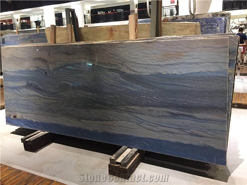 Sky Blue Marble Stone Wall Slabs Covering