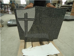 Snow Green Granite Poland Style Cross Headstone