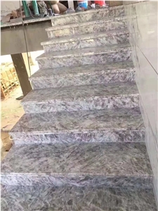 Snow Mountain Silver Fox Grey Marble Stair Tiles