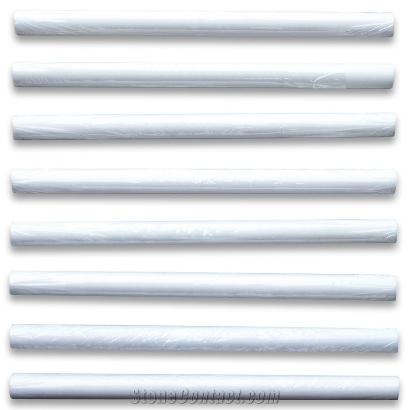 Thassos White 3/4x12 Pencil Liner Trim Molding